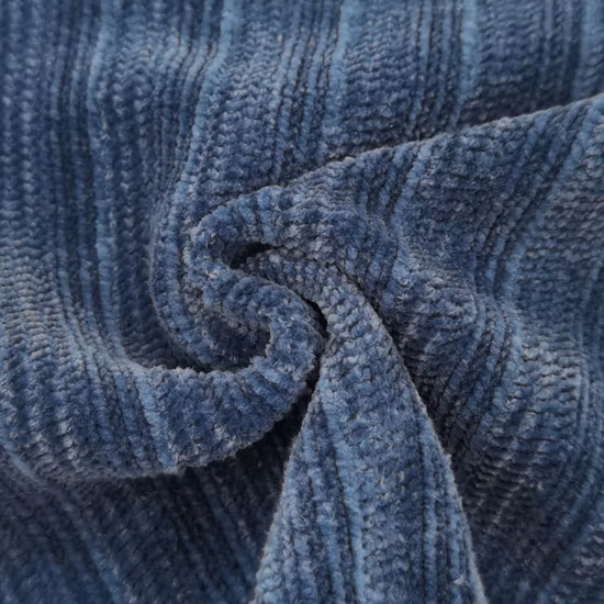 100polyester Chenille 3*3 Rib Coarse Needle Jacquard Fleece Fabric Poly Spandex Chenille Slub Stripe Jersey Knitted Fabric Stretch Interlock Knit Wedding Fabric