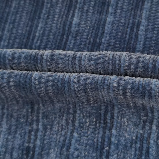 100polyester Chenille 3*3 Rib Coarse Needle Jacquard Fleece Fabric Poly Spandex Chenille Slub Stripe Jersey Knitted Fabric Stretch Interlock Knit Wedding Fabric