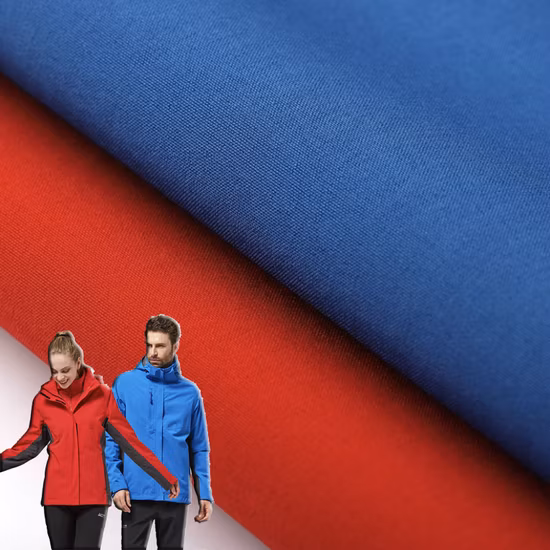 100% полиэстер, 4-сторонняя эластичная флисовая ламинированная флисовая ткань с мягкой оболочкой для уличной одежды, зимние пальто, пуховик